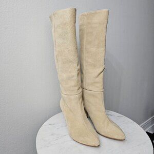 Knee-high Pull-on Boots in Suede